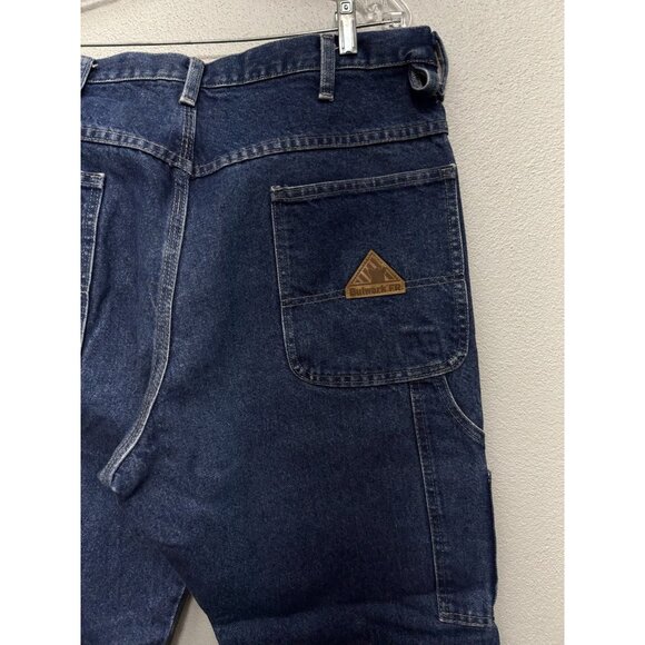 Bulwark FR Jeans Mens 38x30 Blue Fire Resistant Carpenter Straight Work Denim - Picture 3 of 6